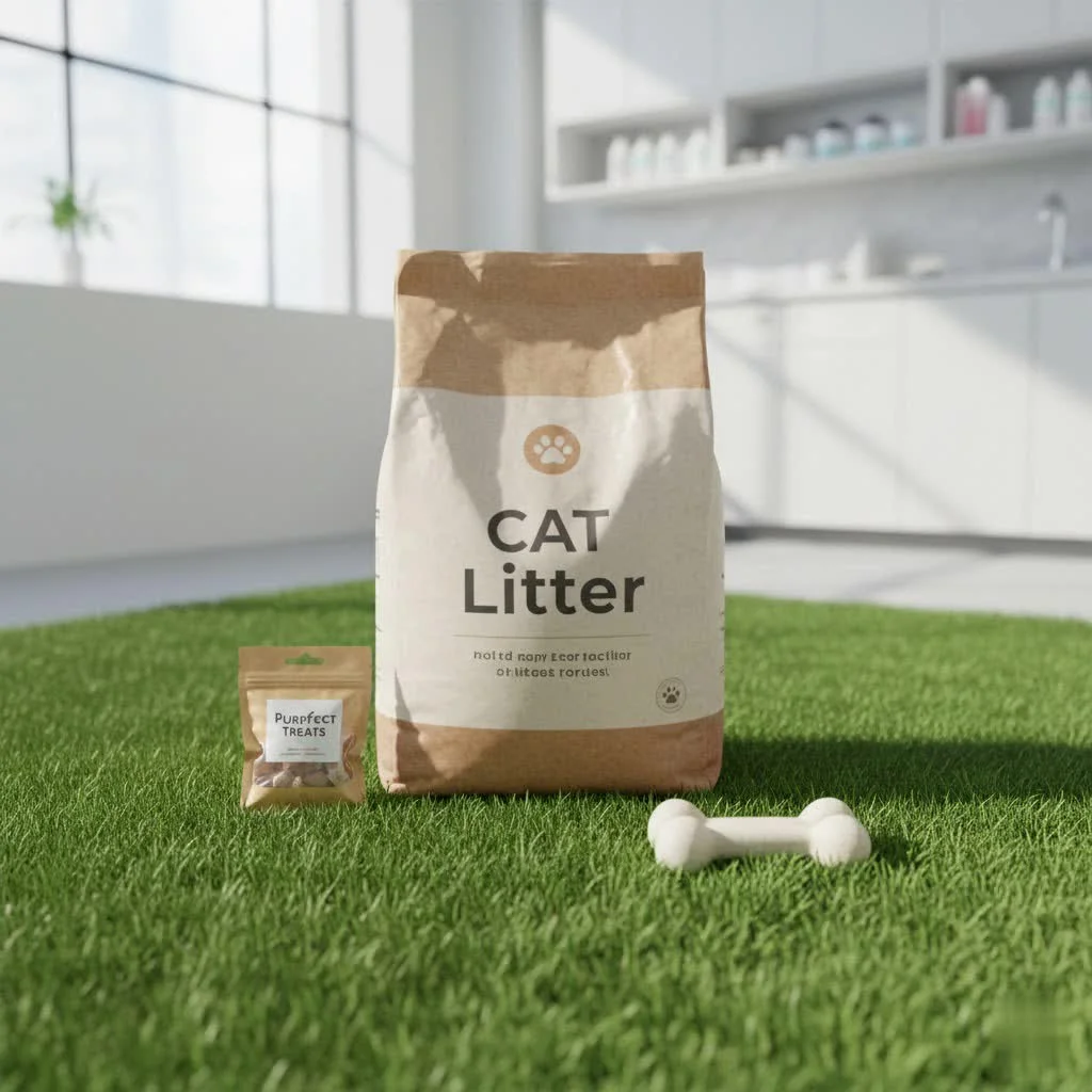 Tofu cat litter pellets in a scoop for disposal