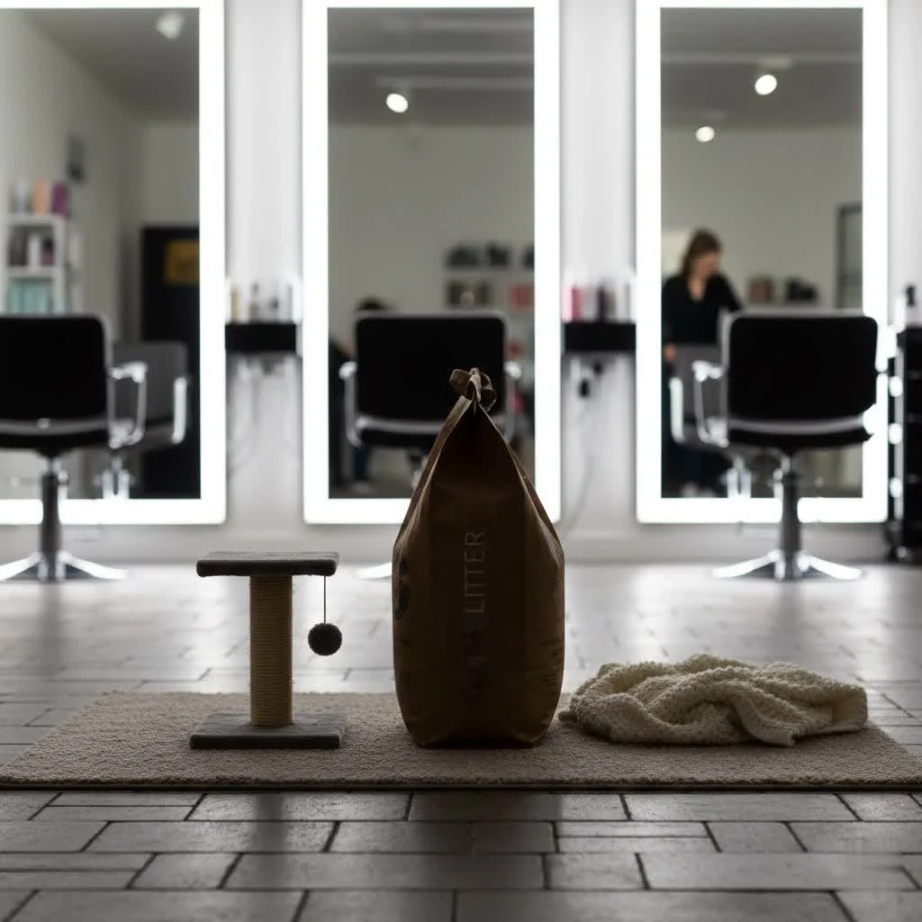 Stylish cat litter furniture disguised as a modern cabinet